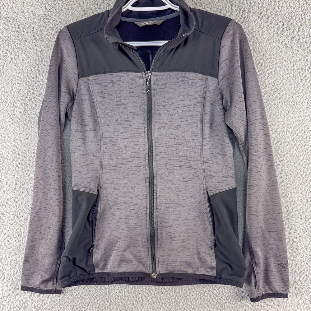 North Face Jacket Womens Small Gray Full Zip Athletic Outdoor F15 TC2D TM2D